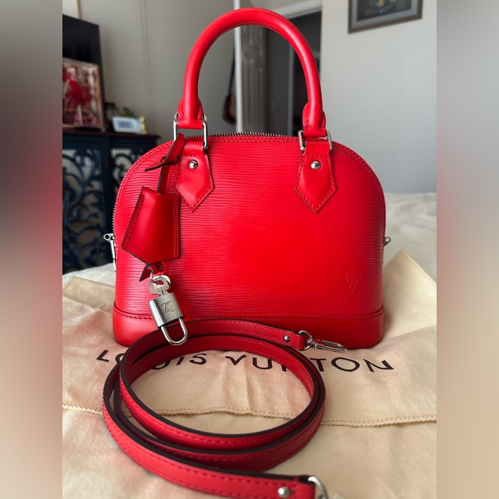 Louis Vuitton Alma BB Coquelicot Red Epi Leather Handbag
